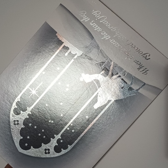 $2 Add-on Foil Wise Men Christmas Card & Envelope Silver Navy Blue - Picture 4 of 10